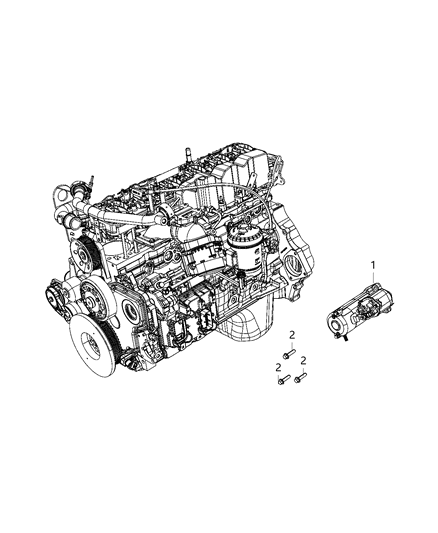 2019 Ram 2500 Starter & Related Parts Diagram 2