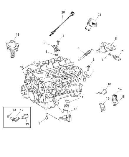 2004 Dodge Sprinter 3500 Sensor-Oil Pressure Diagram for 5117544AA