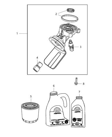 2010 Dodge Ram 2500 Engine Oil , Engine Oil Filter And Adapter Diagram 1