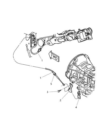 2001 Dodge Dakota Gearshift Controls Diagram 3