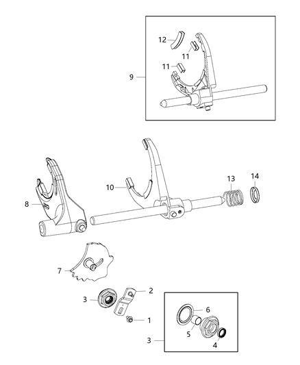 2015 Jeep Wrangler Shift Forks & Rails Diagram 3