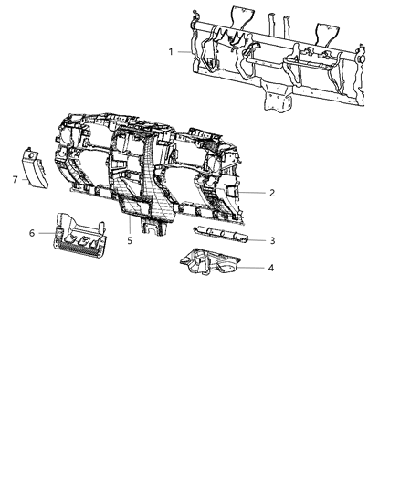 2008 Chrysler PT Cruiser Instrument Panel & Structure Diagram