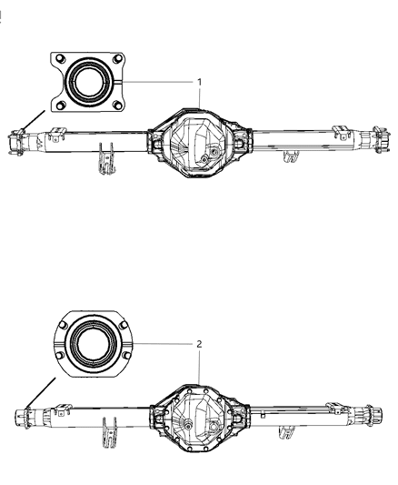 2007 Dodge Dakota Axle Assembly, Rear Diagram 2