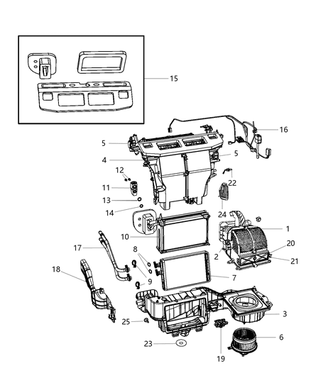 2016 Dodge Grand Caravan A/C & Heater Unit Diagram