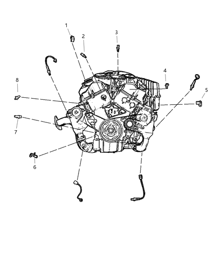 2008 Chrysler 300 Sensors - Engine Diagram 1