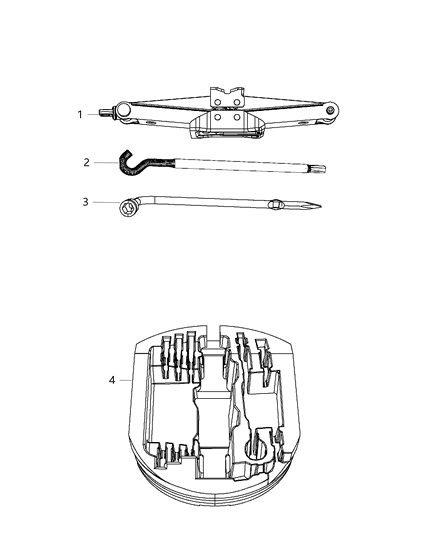 2014 Jeep Grand Cherokee Tray-Jack Storage Diagram for 68145664AA