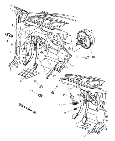 2008 Chrysler PT Cruiser Clutch Pedal Diagram 3