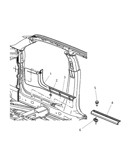 2005 Dodge Magnum Molding-SCUFF Diagram for UM62BD5AD