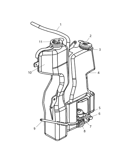 2006 Dodge Dakota Cap-Washer Reservoir Diagram for 55056485AA