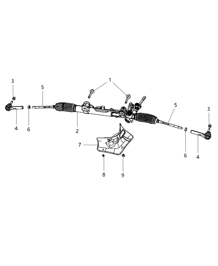 2012 Dodge Caliber Rack And Pinion Gear Diagram for 5154514AB