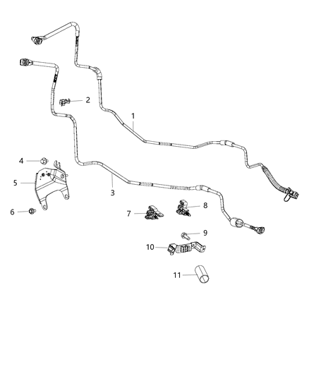 2018 Ram 3500 Bracket-Fuel Line Diagram for 68293861AA