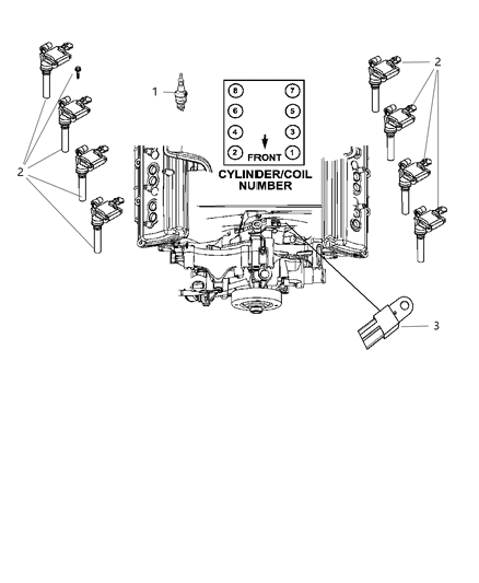 2013 Chrysler 300 Spark Plugs & Ignition Coil Diagram 2