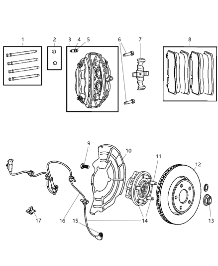 2010 Jeep Grand Cherokee Front Brakes Diagram 2