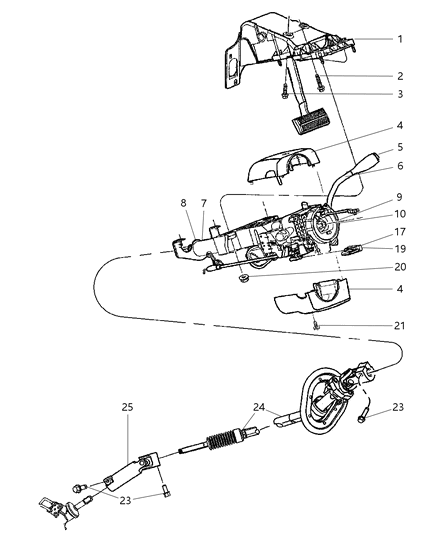 2003 Dodge Ram 2500 SHRD Pkg-Steering Column Diagram for 5GW81XDVAD