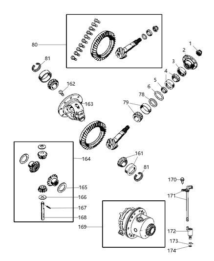 2008 Jeep Grand Cherokee Differential Assembly, Front Diagram