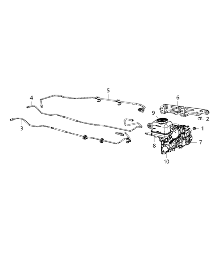 2017 Chrysler Pacifica Clip-Master Cylinder Push Rod Pi Diagram for 68320363AA