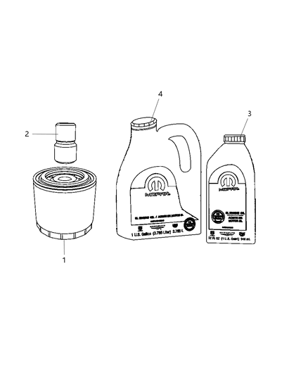 2009 Dodge Journey Engine Oil Filter , Filter Adapter And Engine Oil Diagram 4