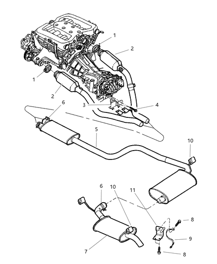 2003 Dodge Intrepid Catalytic Converter Diagram for 4581735AA