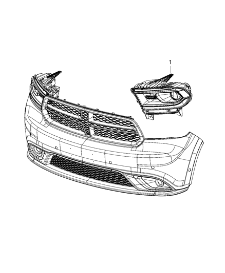 2021 Dodge Durango Headlamp Diagram for 68433783AC