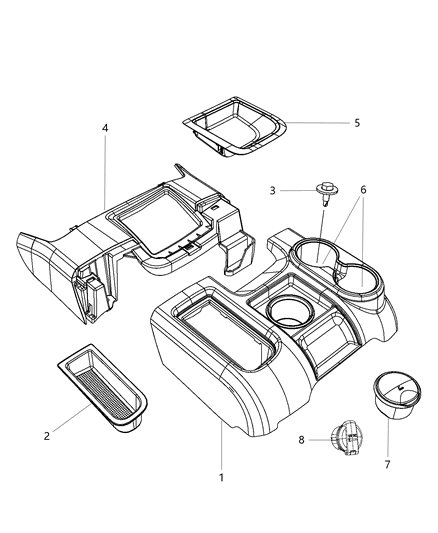 2014 Ram 3500 Floor Console Diagram 1