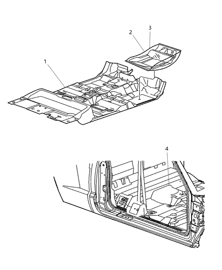 2010 Dodge Dakota Carpet-Floor Diagram for 5KU15ZJ8AA