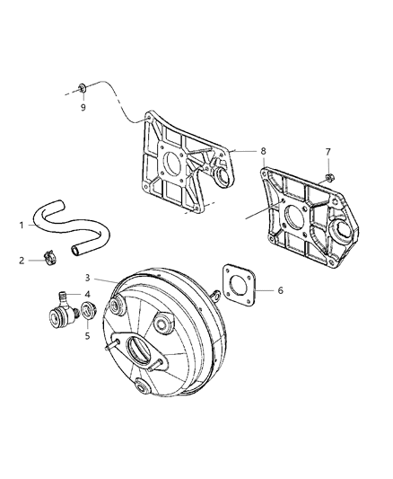 2010 Jeep Wrangler Hose-Brake Booster Vacuum Diagram for 52129136AB