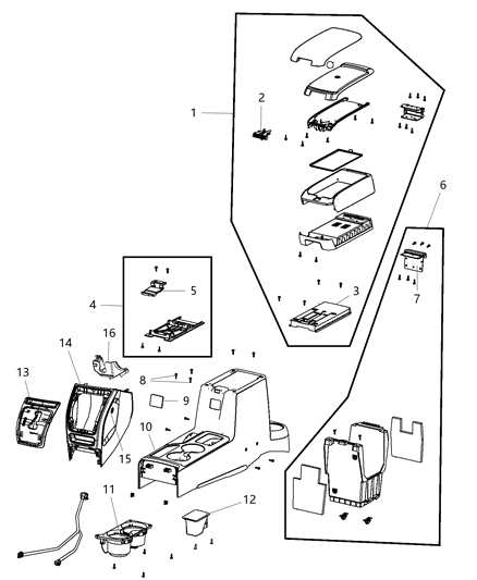 2012 Jeep Compass Latch-ARMREST Lid Diagram for 1QF55DK2AA