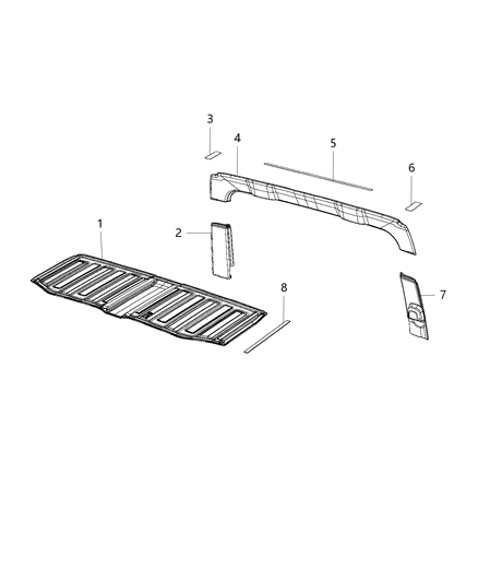 2021 Jeep Wrangler Headliner Diagram for 6CD69TX7AF