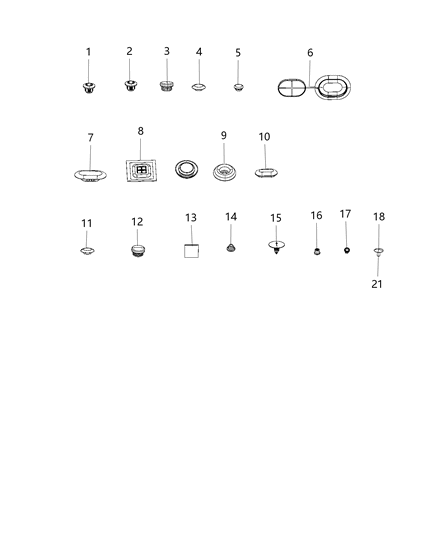 2018 Ram ProMaster 2500 Button-LIFTGATE Trim Diagram for 68113310AA