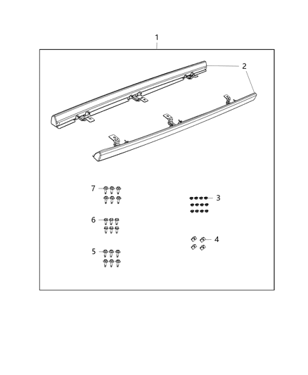 2017 Jeep Wrangler Guard Kit, Body Side Diagram 1