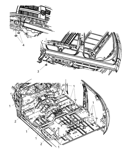 2013 Ram 1500 Floor Pan Plugs Diagram