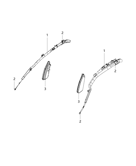 2019 Ram 1500 Side Curtain Air Bag Diagram for 68311113AF