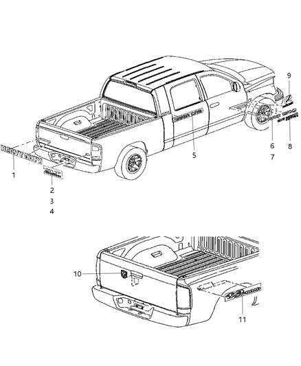 2006 Dodge Ram 3500 Nameplates Diagram