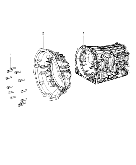 2011 Ram 3500 Case-Transmission Diagram for 68020008AB