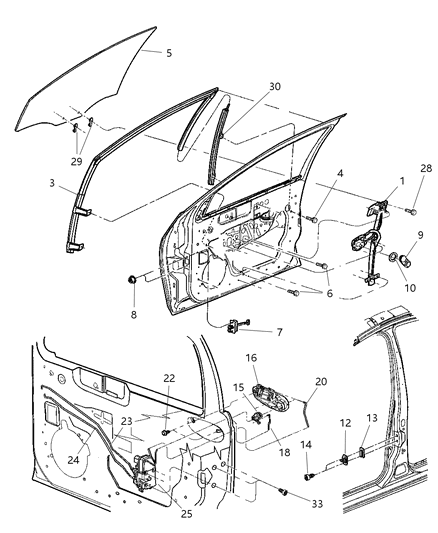 2000 Dodge Neon Handle-Window Regulator Diagram for FW80TAZ