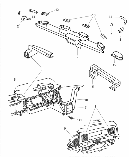 1997 Dodge Ram 2500 Outlet Asm Diagram for 55114782