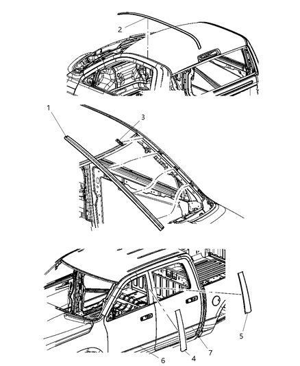 2014 Ram 2500 Moldings Body Diagram