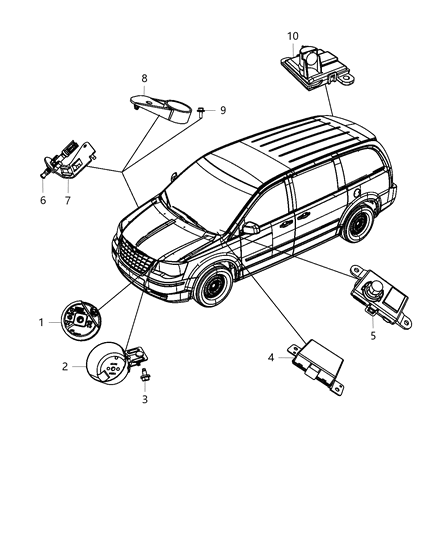 2012 Chrysler Town & Country Receiver-Alarm Diagram for 5026075AB