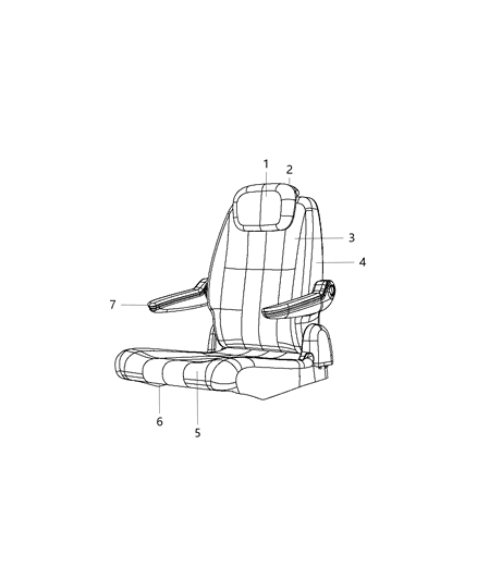 2017 Dodge Grand Caravan Rear Seat - Quad Diagram 2