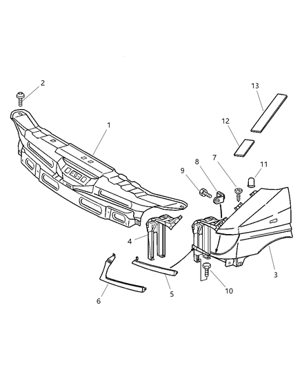 2004 Dodge Sprinter 3500 Front Fender Diagram