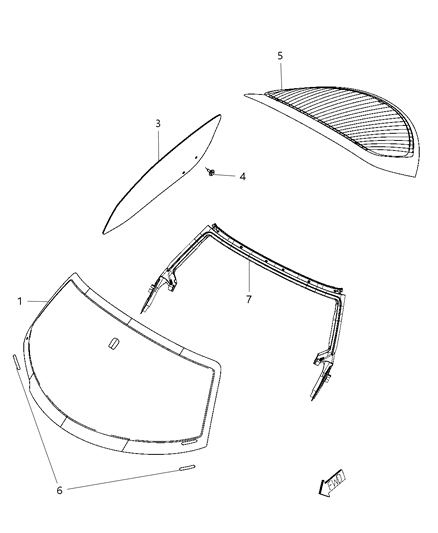 2014 Dodge Viper Glass, Glass Hardware Diagram