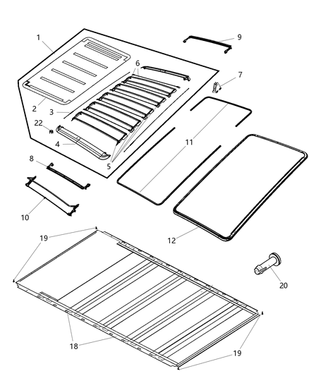 2011 Jeep Liberty WEATHERSTRIP-Full Open Roof Diagram for 68032434AC