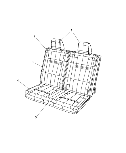 2012 Dodge Journey Rear Seat Back Cover Diagram for 1UN38DW1AA