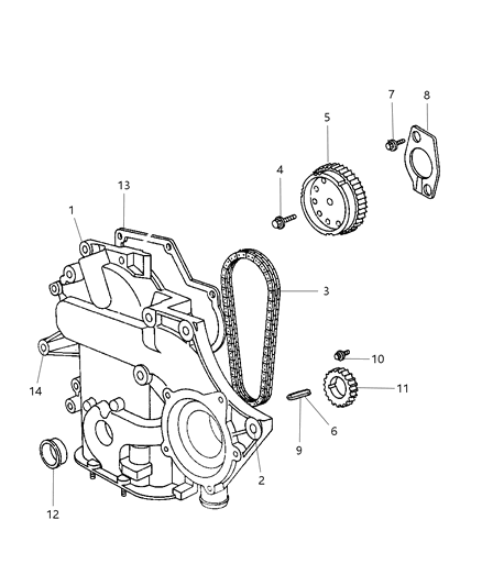 2007 Dodge Caravan Timing Belt / Chain & Cover Diagram 2