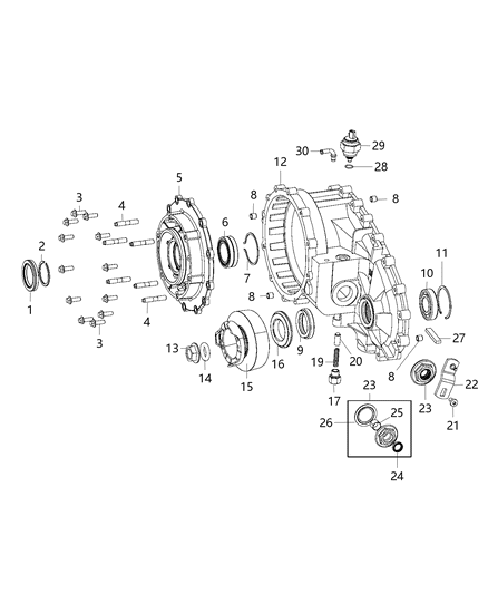 2007 Jeep Wrangler Front Case & Related Parts Diagram 5