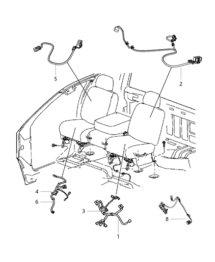 2012 Ram 2500 Wiring-Power Seat Diagram for 68068207AA