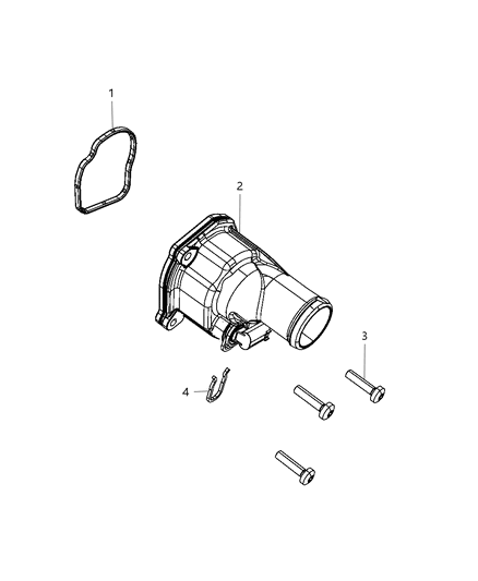 2008 Chrysler PT Cruiser Thermostat & Related Parts Diagram 1