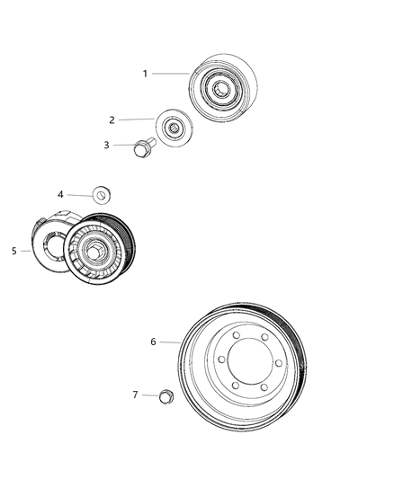 2014 Dodge Viper Pulley-Crankshaft Diagram for 5037204AB