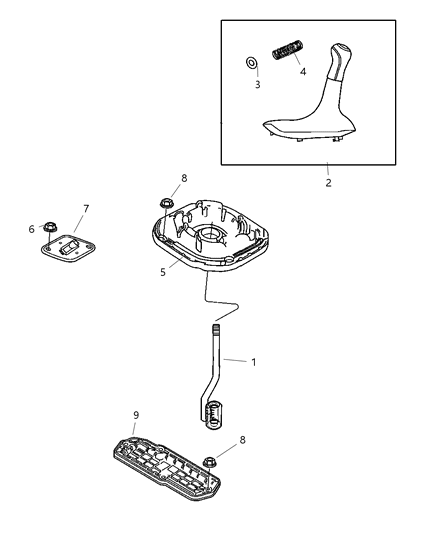 2004 Jeep Liberty Gear Shift Controls Diagram 2