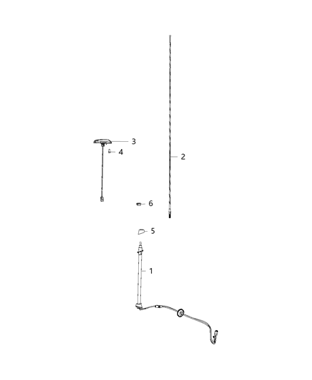 2020 Dodge Grand Caravan Antenna, Radio, Satellite, GPS and Cellular Diagram